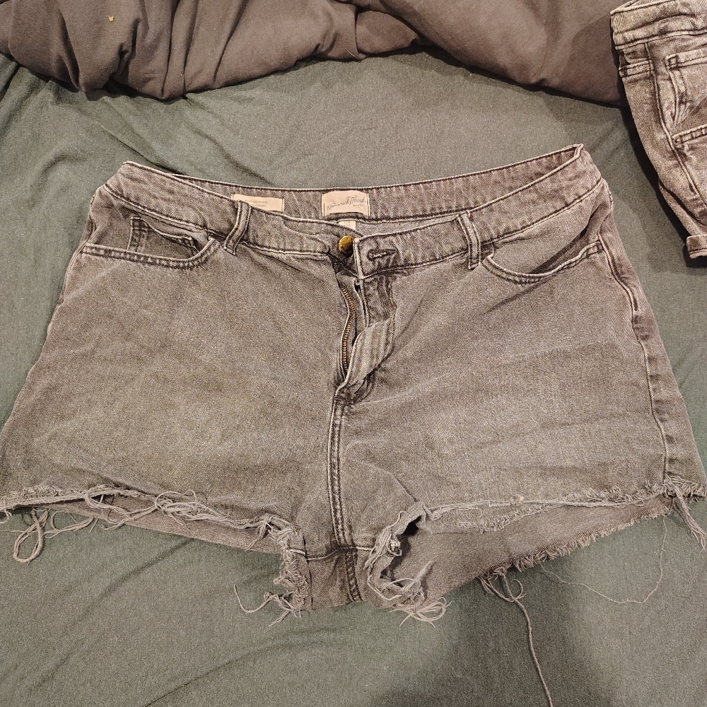 Black Faded Boyfriend Shorts